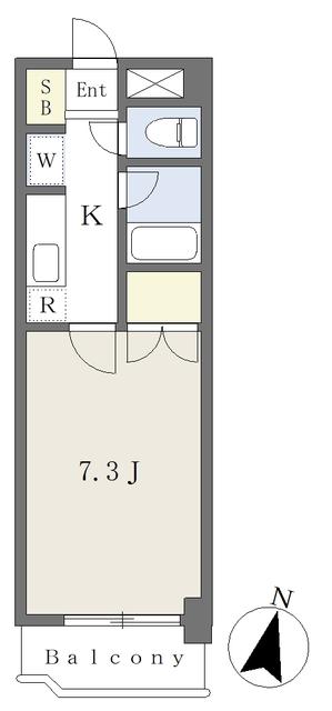 カストール鹿野(1K/4階)の間取り写真