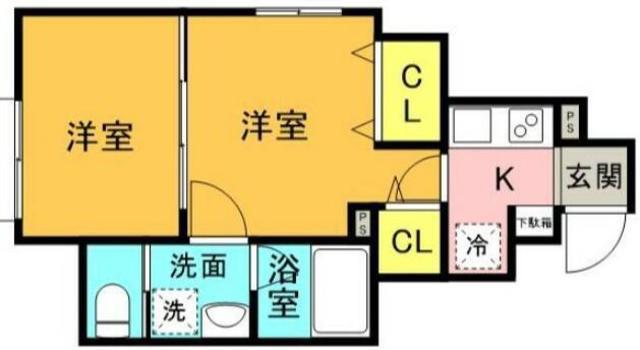K-HOUSE西蒲田(1DK/1階)の間取り写真
