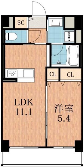 DAIRE・N(1LDK/3階)の間取り写真
