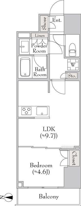 ルミーク錦糸町(1LDK/3階)の間取り写真