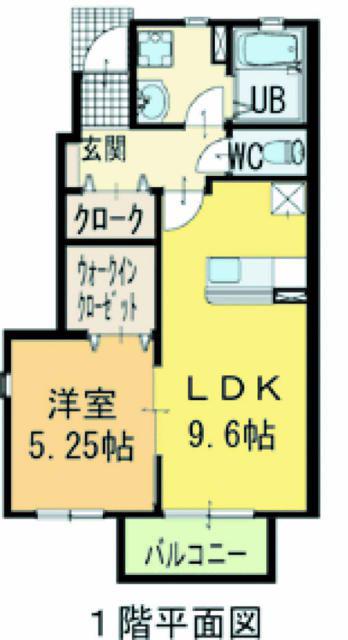 ファインプレイス3(1LDK/1階)の間取り写真