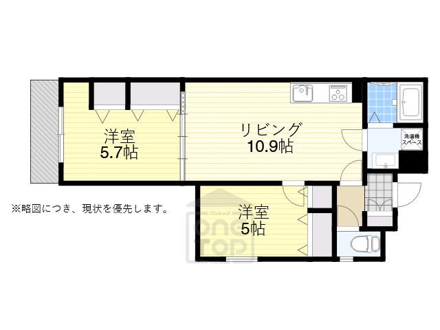 ピレーネ一津屋(2LDK/1階)の間取り写真