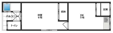 藤田コーポ(1DK/2階)の間取り写真