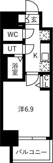 メイクスアート黒川(1K/5階)の間取り写真
