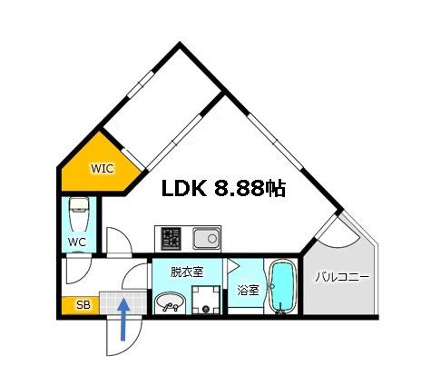 ESPERANZA青崎(1LDK/1階)の間取り写真