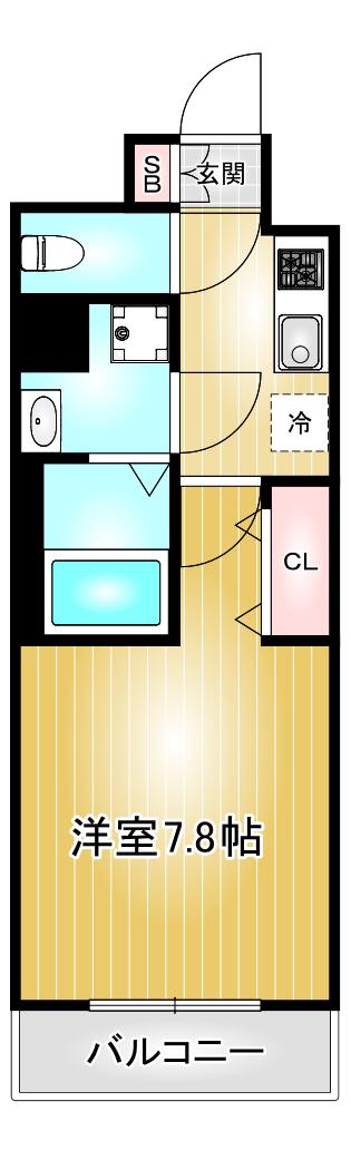 エスリード金山リュクス(1K/8階)の間取り写真