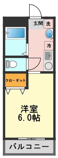 第2メゾンシャンプル(1K/3階)の間取り写真