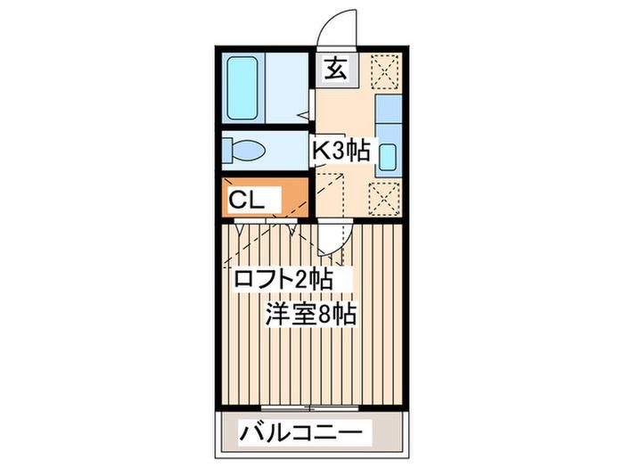 サンガーデン花(1K/1階)の間取り写真