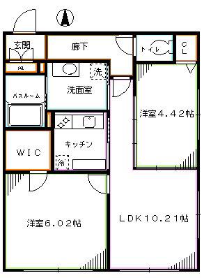 BRANCHE 中野富士見町(2LDK/4階)の間取り写真