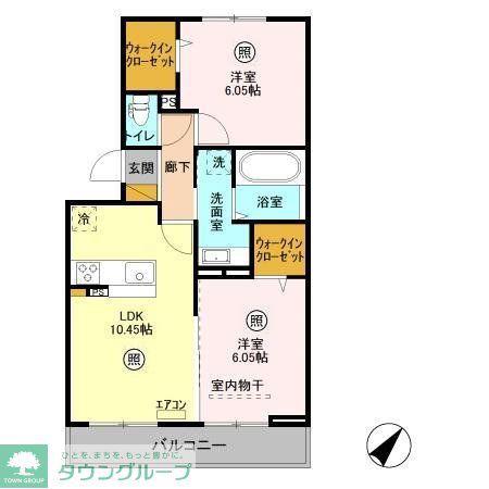 ハピネス A(2LDK/3階)の間取り写真