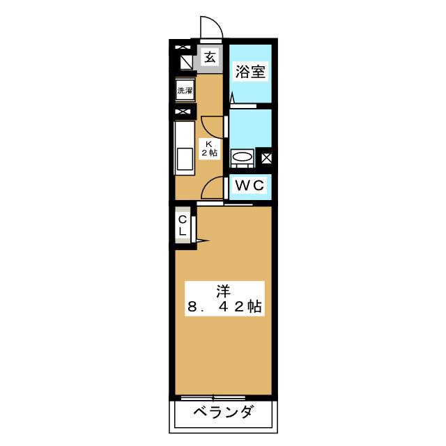 アビタK(1K/3階)の間取り写真