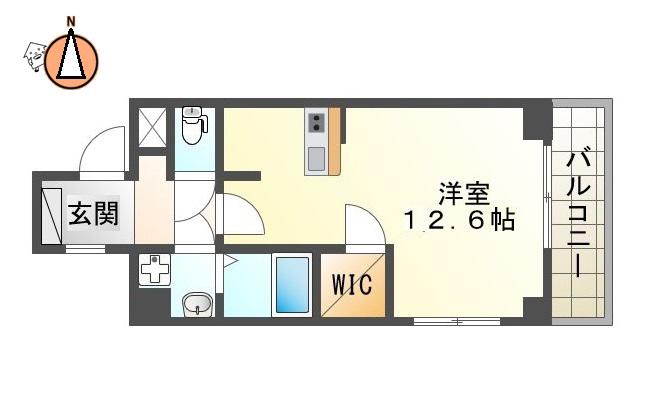 SUNNY SIDE COURT(ワンルーム/4階)の間取り写真