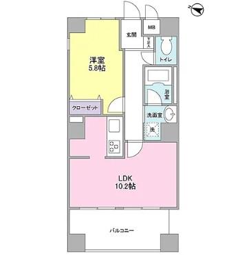 ボヌール都立大学弐番館(1LDK/3階)の間取り写真