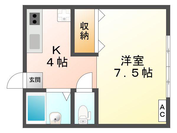 レトワール(1K/2階)の間取り写真