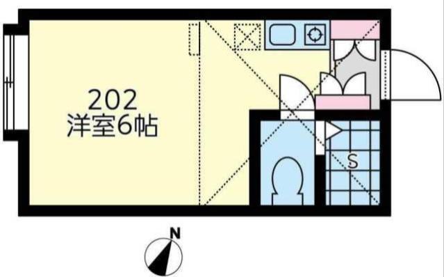 ユナイト弘明寺ジャンパオロ(ワンルーム/2階)の間取り写真