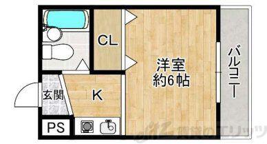 エステート上新庄(ワンルーム/4階)の間取り写真