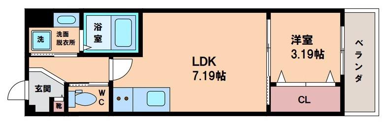 テラ我孫子西(1DK/2階)の間取り写真