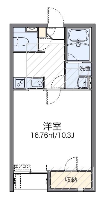 プランドール北野(1K/2階)の間取り写真