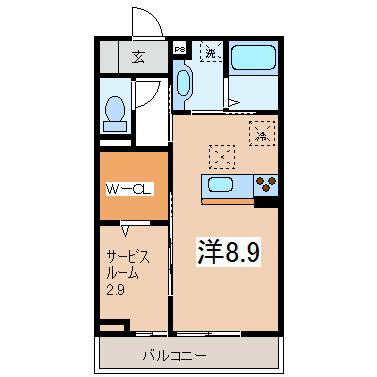 コンフォート征矢野(1LDK/2階)の間取り写真