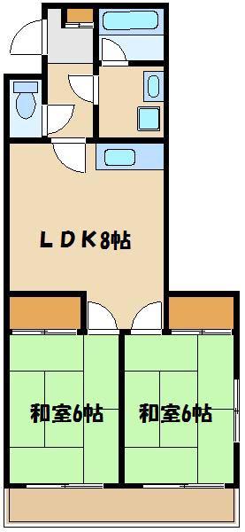 マツイチサンパレス第1(2LDK/3階)の間取り写真