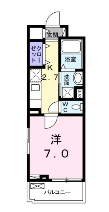 BELLE FONTAINE(1K/3階)の間取り写真