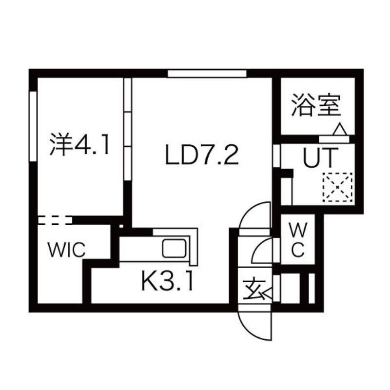 KANALOA(1LDK/1階)の間取り写真