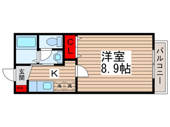 アクシズA(1K/2階)の間取り写真