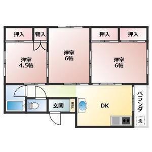 クイーンズガーデン(3DK/1階)の間取り写真