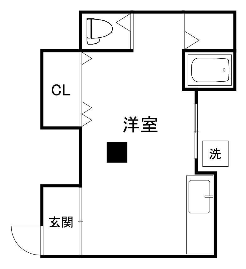 コーポ旗塚(ワンルーム/1階)の間取り写真