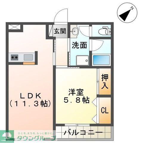 ティアラ(1LDK/2階)の間取り写真