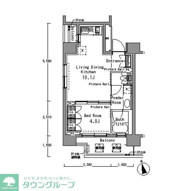 パークアクシス渋谷桜丘ウエスト(1LDK/3階)の間取り写真