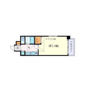 プレサンス名古屋駅前アクシス(1K/7階)の間取り写真