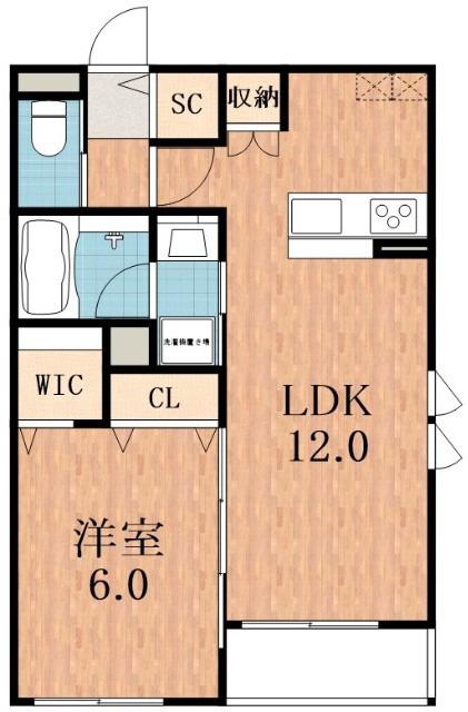 阪堺電気軌道上町線 東天下茶屋駅 徒歩4分 3階建 築7年(1LDK/3階)の間取り写真