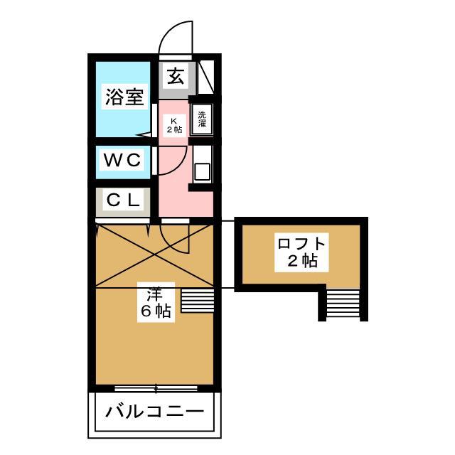 グローリーハイツI(1K/1階)の間取り写真