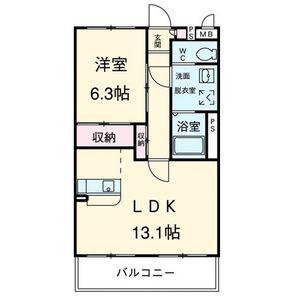 アルバクオーレA・B(1LDK/3階)の間取り写真