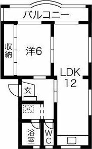 サニーウェル(1LDK/2階)の間取り写真