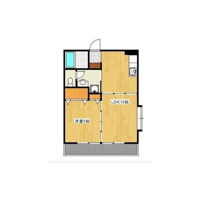 モイセス薬園町(1LDK/1階)の間取り写真