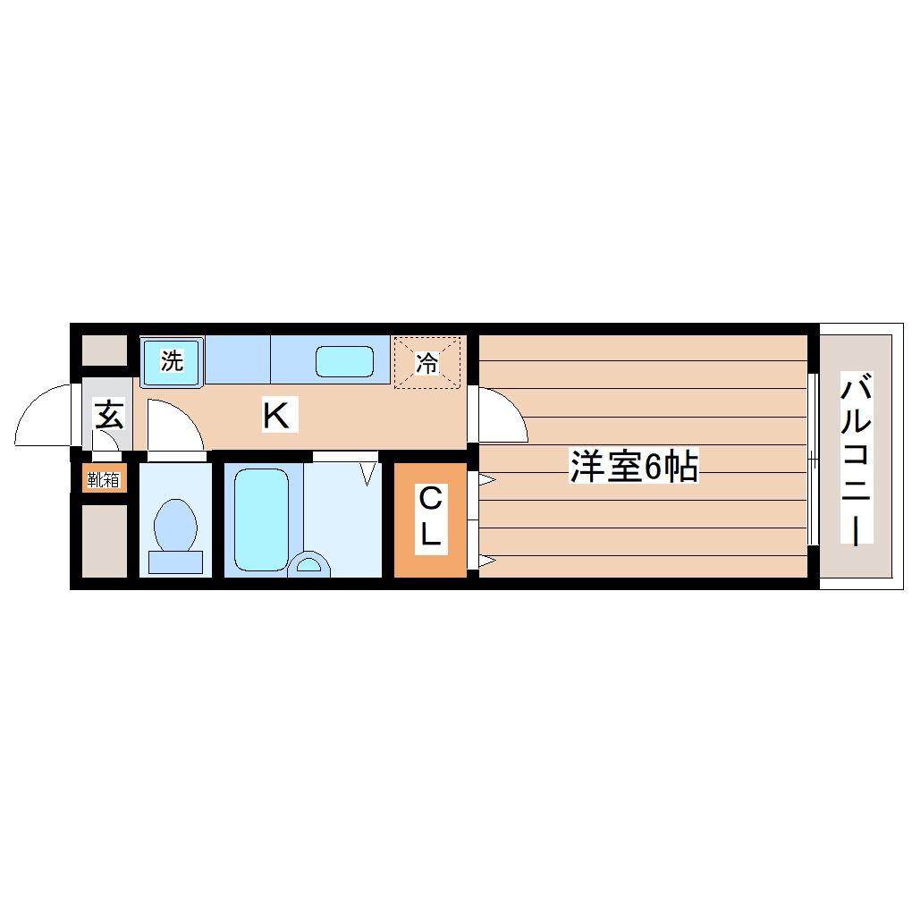 オリオンMS(1K/1階)の間取り写真
