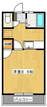 コンフォートTII(1K/2階)の間取り写真