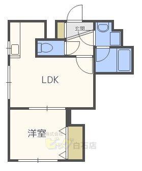 BELLAGIO(1LDK/4階)の間取り写真