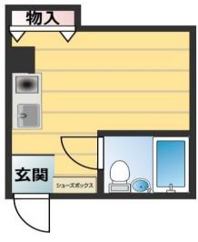 プリンセスコート日本橋(ワンルーム/1階)の間取り写真