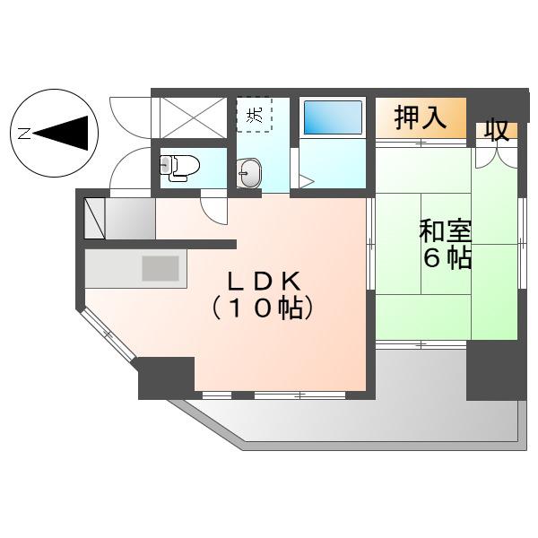 末広マンション(1LDK/8階)の間取り写真