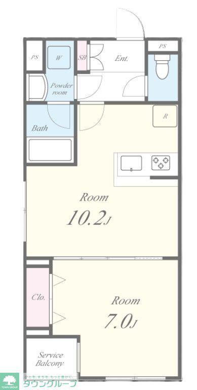 RESIDENCE KOENJI SQUARE(1LDK/1階)の間取り写真