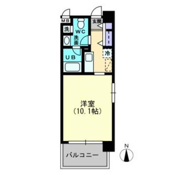 AXIS伊島(1K/4階)の間取り写真