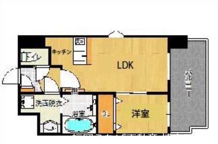 レブリアント福岡東(1LDK/5階)の間取り写真