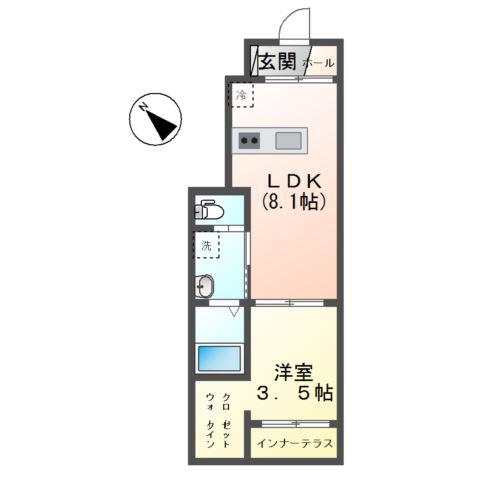 ベルソフィア(1LDK/1階)の間取り写真
