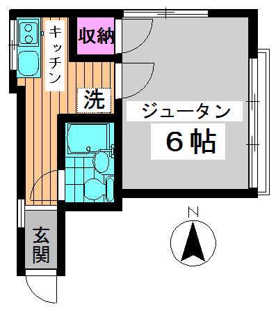 シャトウトモ(1K/2階)の間取り写真