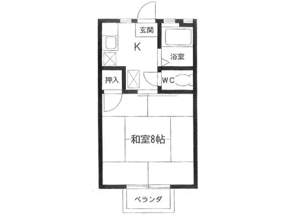 シャトレ池田(1K/2階)の間取り写真