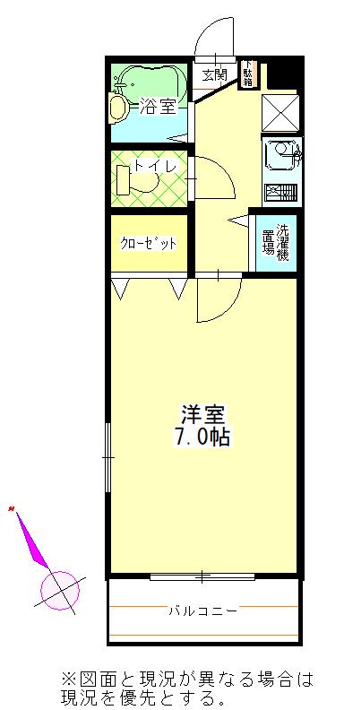 ベルクトハイツ(1K/1階)の間取り写真