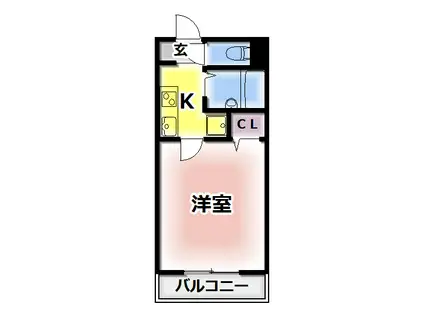 ボヌール(1K/3階)の間取り写真